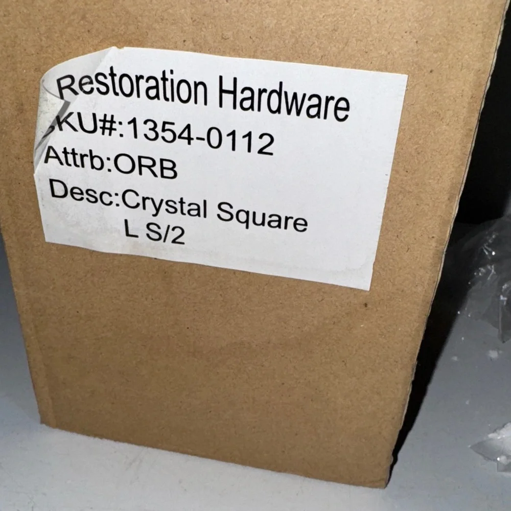 NEW Restoration Hardware Estate Crystal Square Curtain Finials Pair